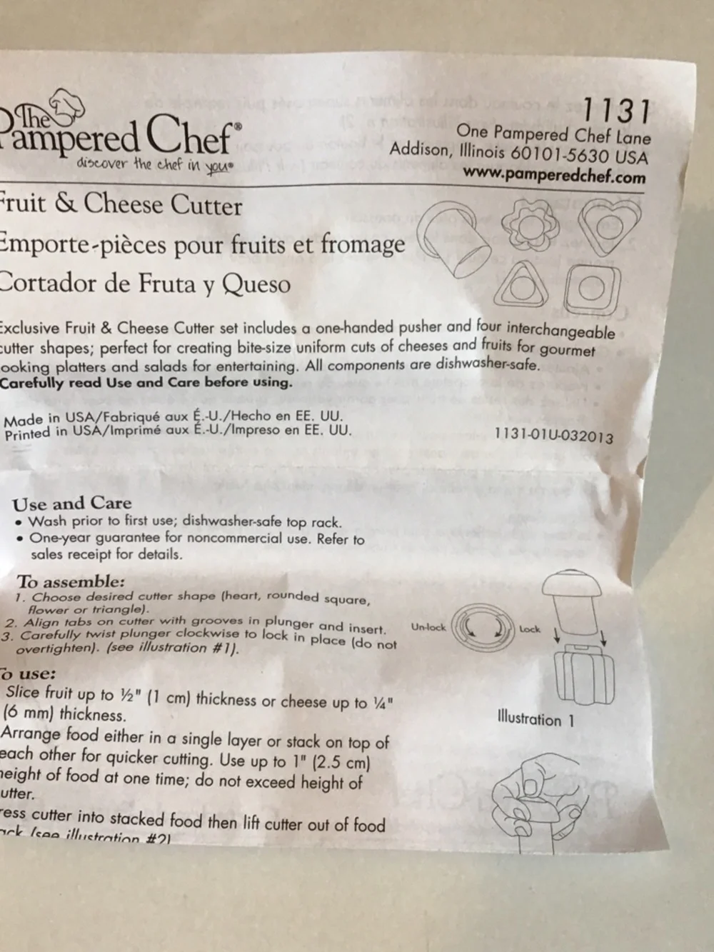 Pampered Chef Fruit & Cheese Cutter